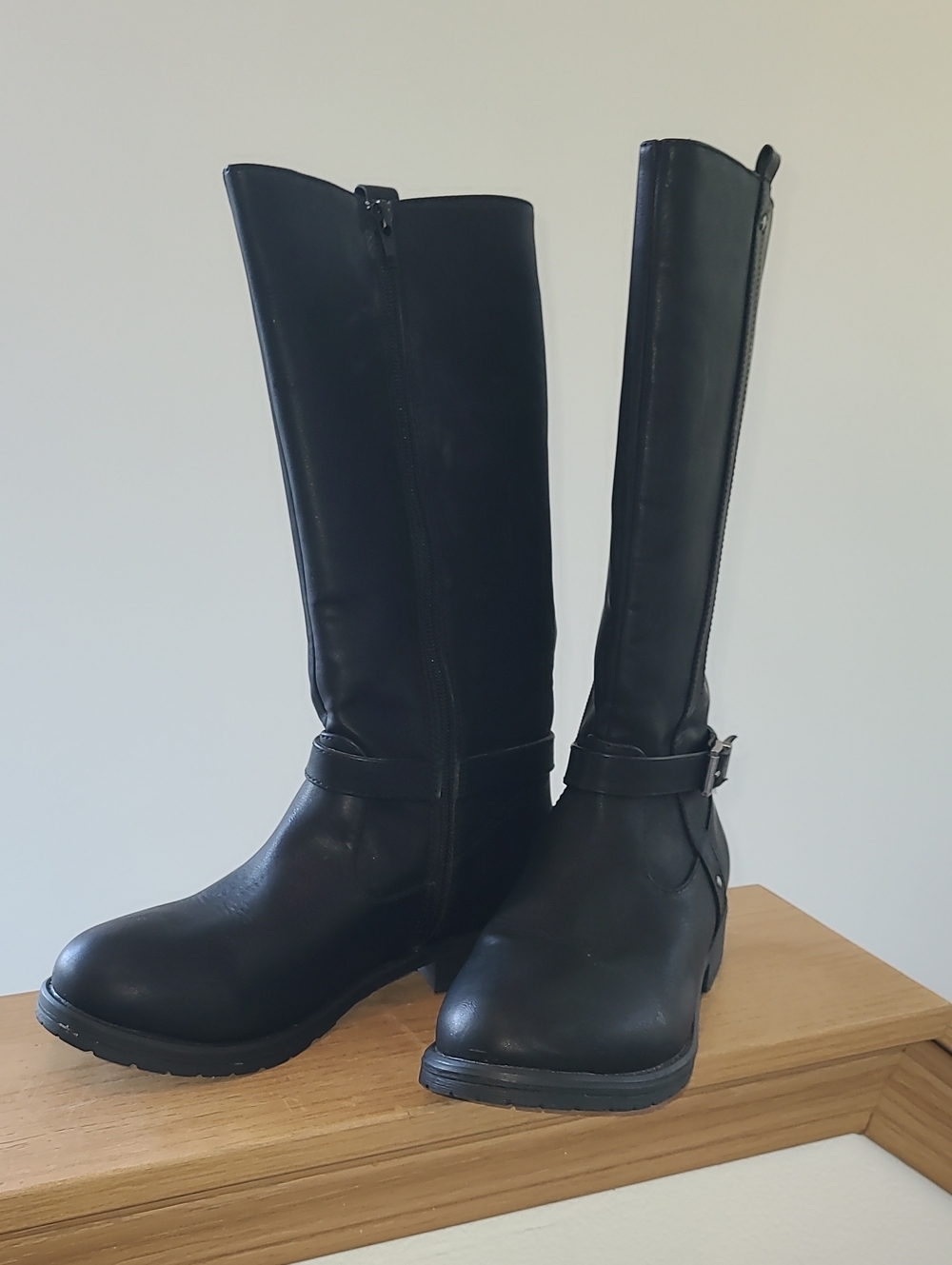 MIA Black Tall Girls' Riding Boots with Side Zip